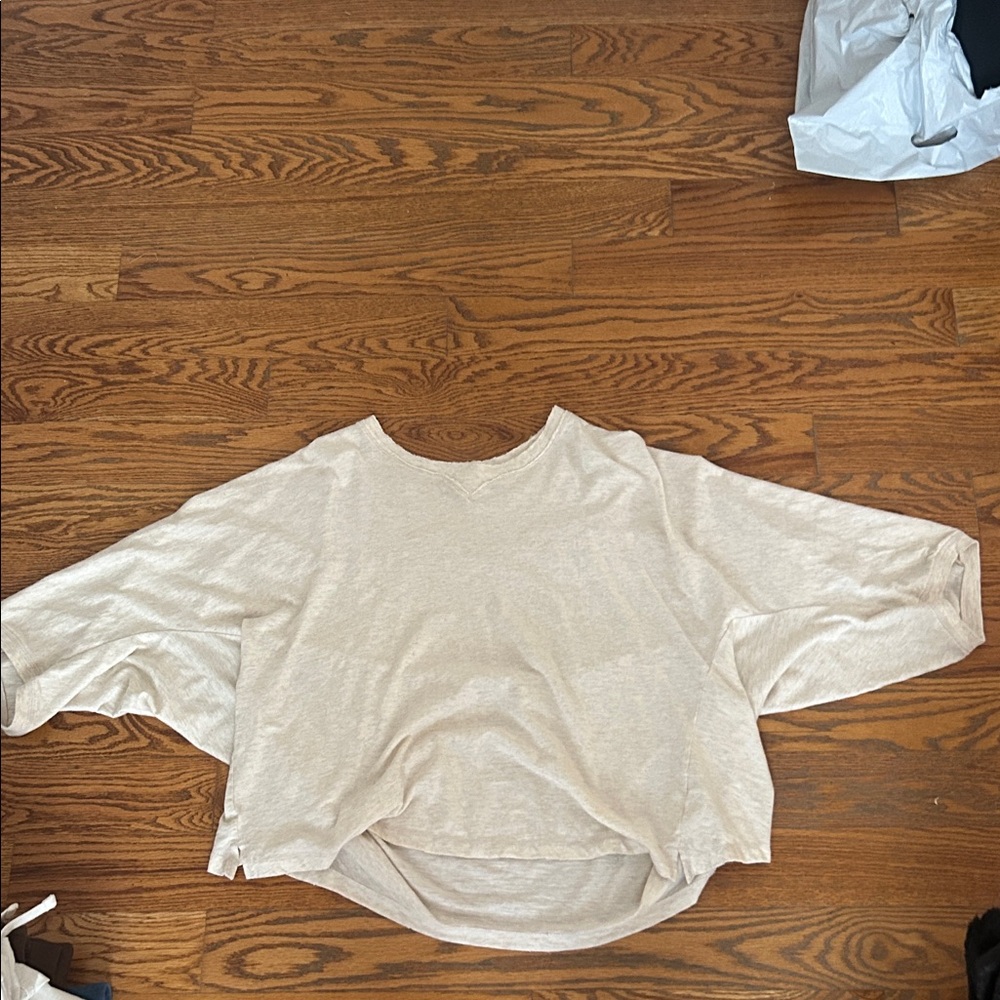 Aerie Cream Long Sleeve Top